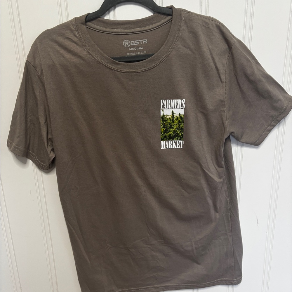 Farmers Market Graphic Tee - Brown Short Sleeve Men’s Shirt